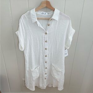 White Button-Up Dress